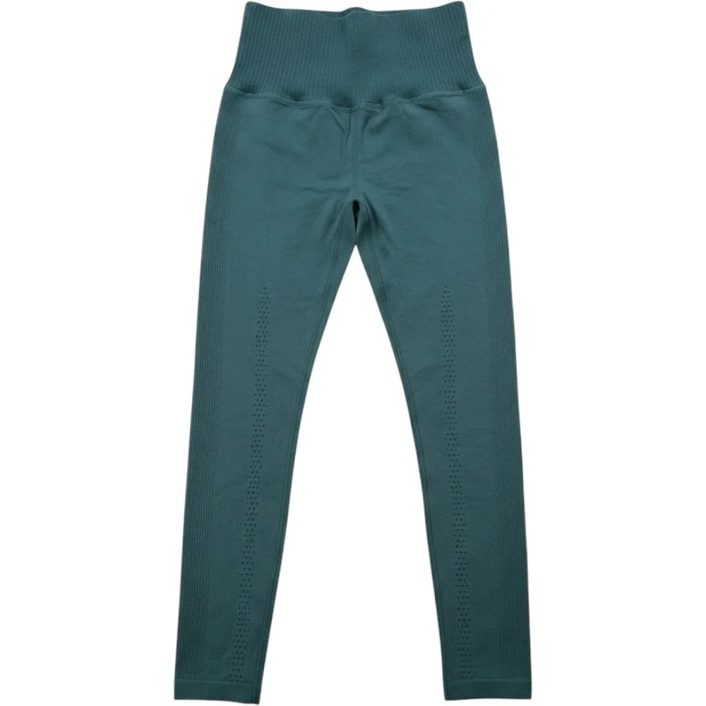 Free People Movement Womens Leggings M/L Good Karma Teal Nylon Spandex High Rise